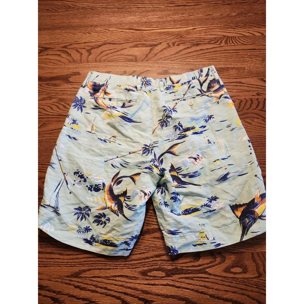 Polo Ralph Lauren Shorts Mens 30 Hawaiian Marlin Classic Fit Linen Blend Chino‎